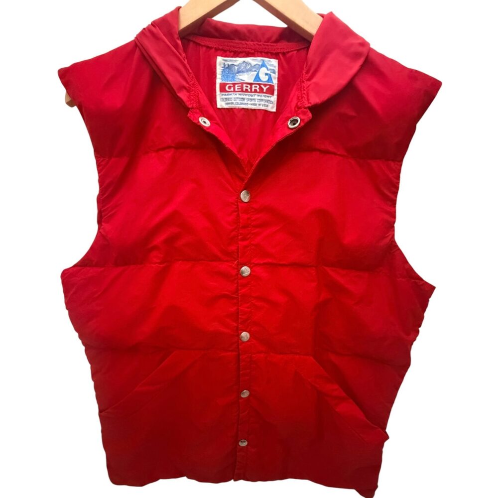 Gerry Red Down Filled Vest Hooded Men's Small